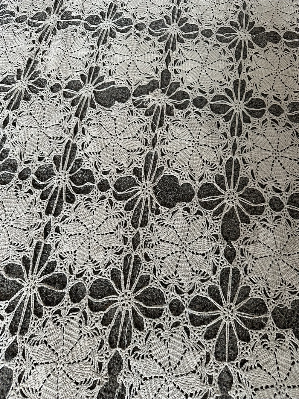 Vintage Crochet table cover - Cream Lace Pattern